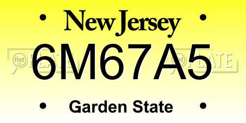 6M67A5 New Jersey License Plate