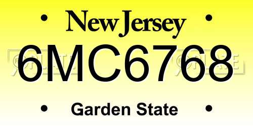 6MC6768 New Jersey License Plate