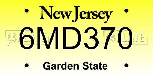 6MD370 New Jersey License Plate