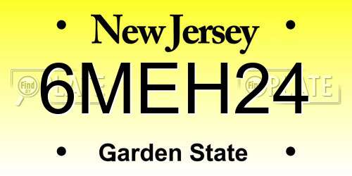 6MEH24 New Jersey License Plate