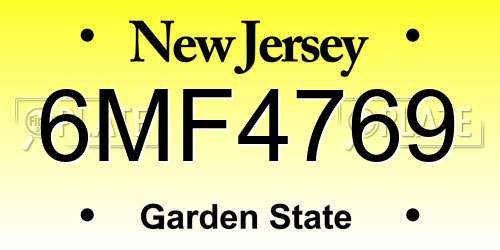 6MF4769 New Jersey License Plate