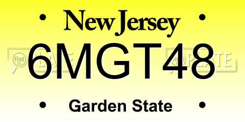 6MGT48 New Jersey License Plate