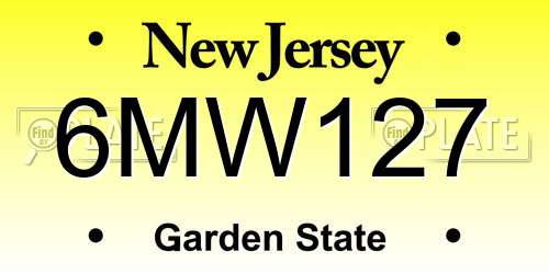 6MW127 New Jersey License Plate