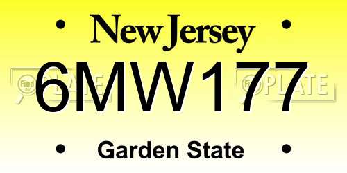 6MW177 New Jersey License Plate
