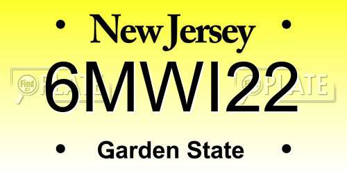 6MWI22 New Jersey License Plate