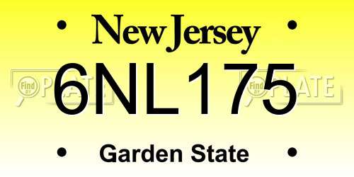 6NL175 New Jersey License Plate