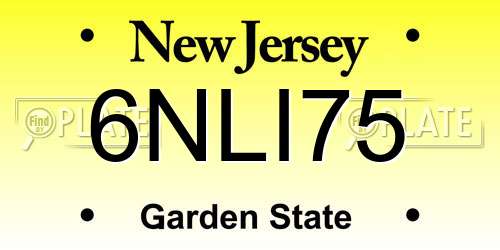 6NLI75 New Jersey License Plate