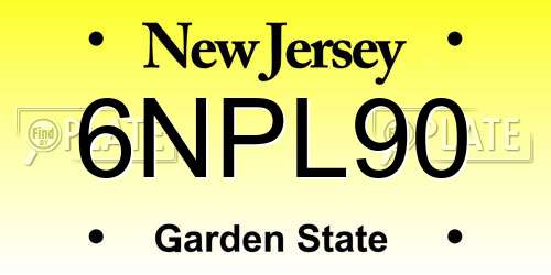 6NPL90 New Jersey License Plate