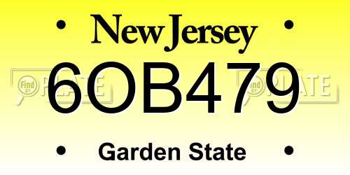 6OB479 New Jersey License Plate