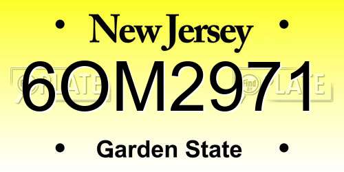 6OM2971 New Jersey License Plate