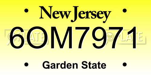 6OM7971 New Jersey License Plate