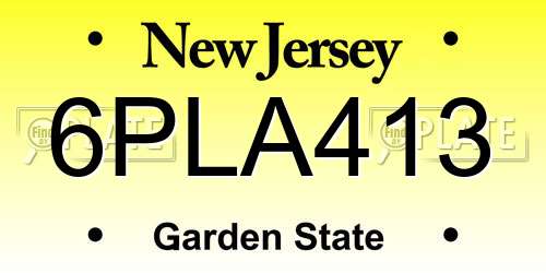 6PLA413 New Jersey License Plate