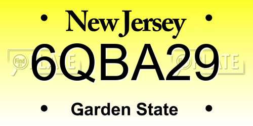 6QBA29 New Jersey License Plate