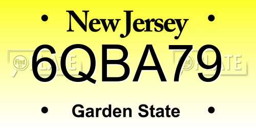 6QBA79 New Jersey License Plate