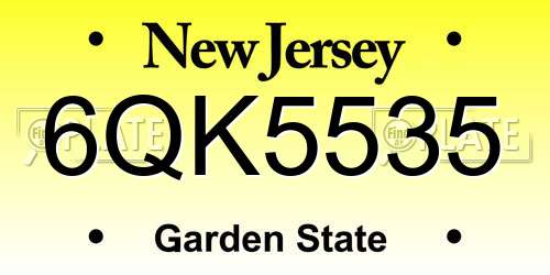 6QK5535 New Jersey License Plate