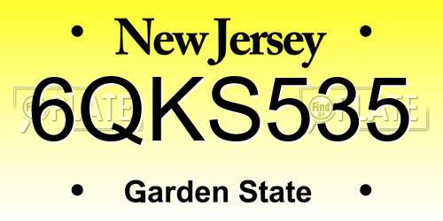 6QKS535 New Jersey License Plate