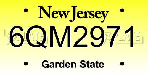 6QM2971 New Jersey License Plate