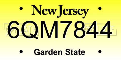 6QM7844 New Jersey License Plate