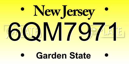 6QM7971 New Jersey License Plate