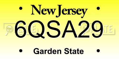 6QSA29 New Jersey License Plate