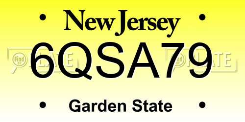 6QSA79 New Jersey License Plate