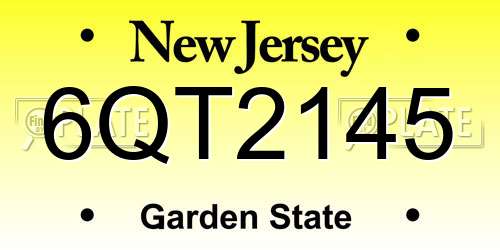 6QT2145 New Jersey License Plate