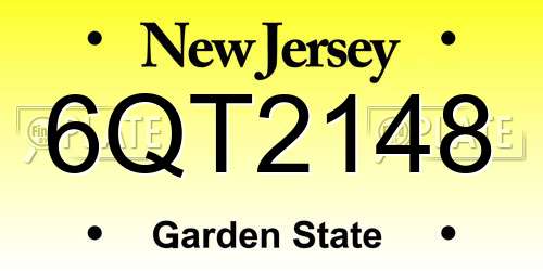 6QT2148 New Jersey License Plate