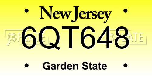 6QT648 New Jersey License Plate