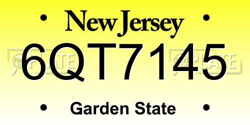 6QT7145 New Jersey License Plate