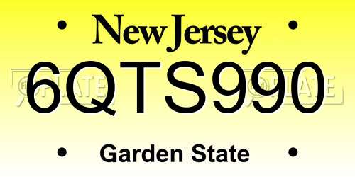 6QTS990 New Jersey License Plate