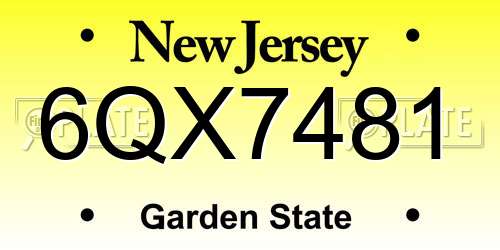 6QX7481 New Jersey License Plate