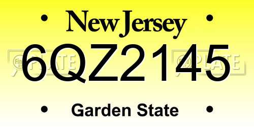 6QZ2145 New Jersey License Plate
