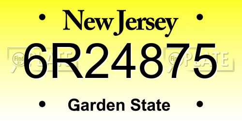 6R24875 New Jersey License Plate