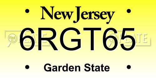 6RGT65 New Jersey License Plate