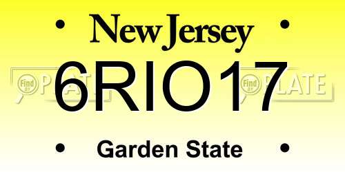 6RIO17 New Jersey License Plate