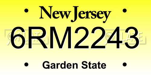 6RM2243 New Jersey License Plate