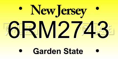 6RM2743 New Jersey License Plate