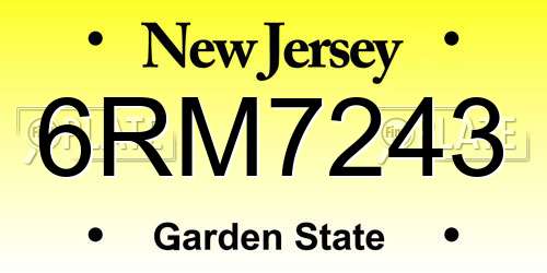6RM7243 New Jersey License Plate