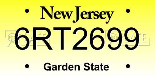 6RT2699 New Jersey License Plate