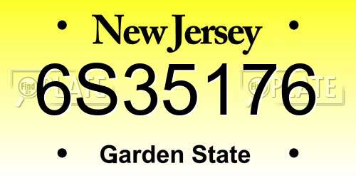 6S35176 New Jersey License Plate