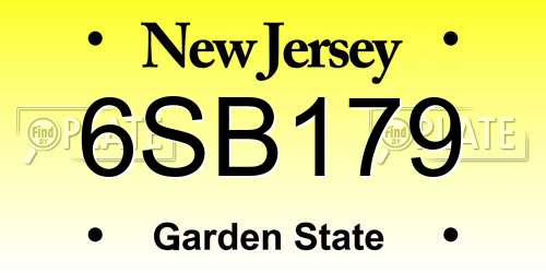 6SB179 New Jersey License Plate