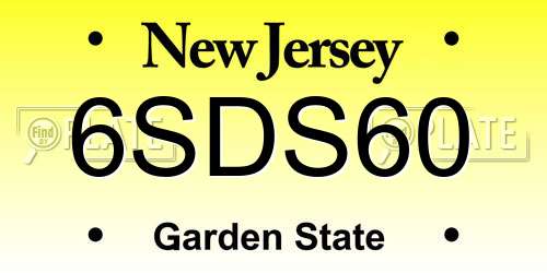 6SDS60 New Jersey License Plate