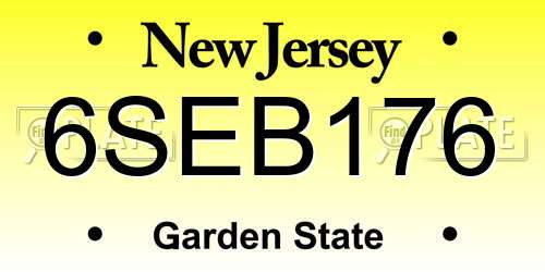 6SEB176 New Jersey License Plate