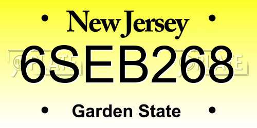 6SEB268 New Jersey License Plate