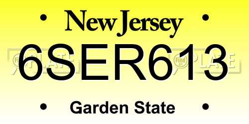6SER613 New Jersey License Plate