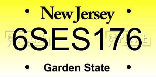 6SES176 New Jersey License Plate