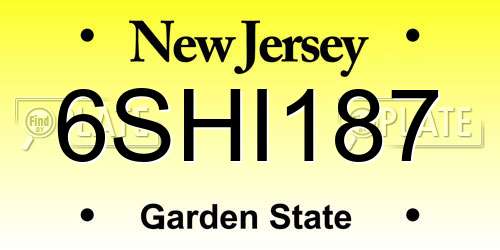 6SHI187 New Jersey License Plate