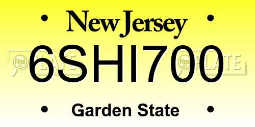 6SHI700 New Jersey License Plate