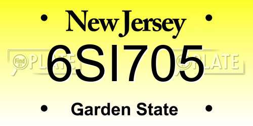 6SI705 New Jersey License Plate