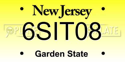 6SIT08 New Jersey License Plate